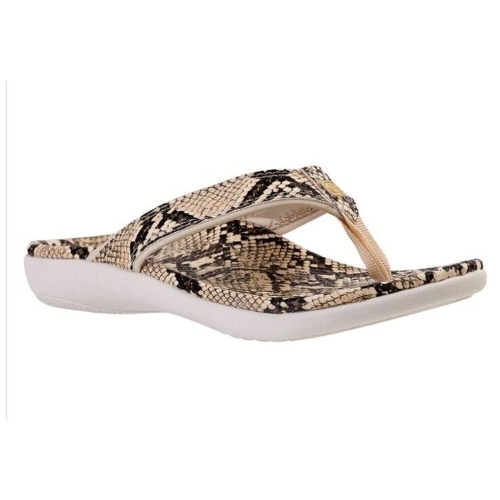 Spenco Yumi Nuevo Snake Sandal Womens 9 D Wide Cream Arch Support New